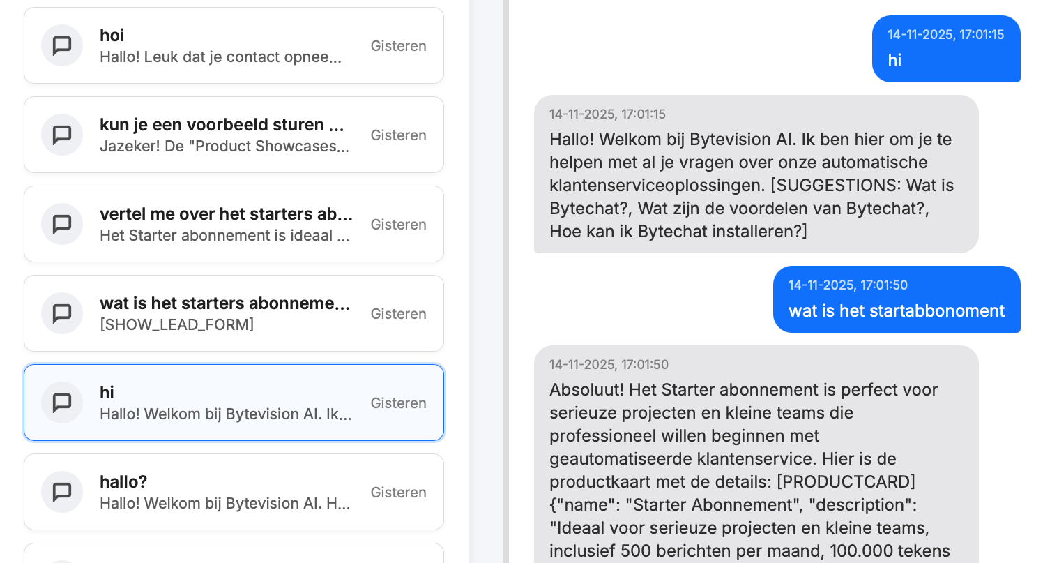 An overview of customer conversations