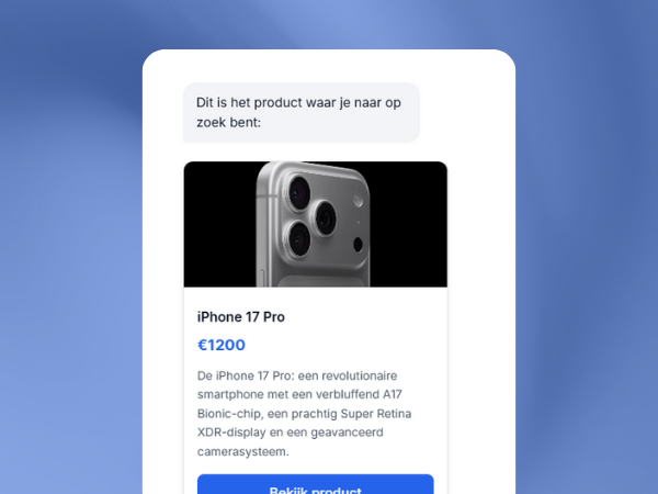 Showing products in the chatbot